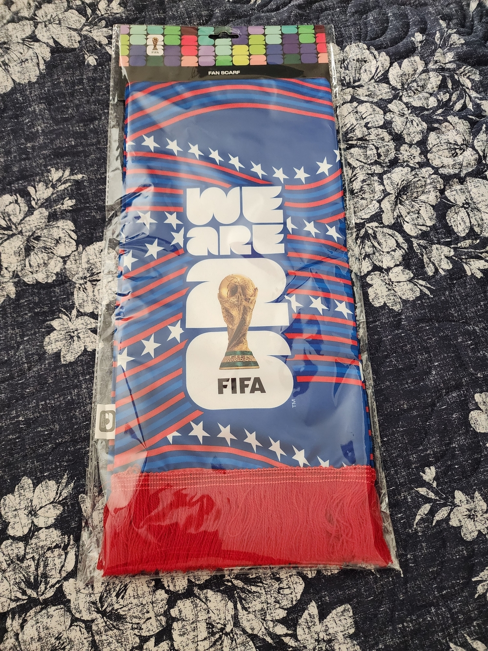 Fifa World Cup Soccer 2026 'We Are' 26 Blue and Red Fan Scarf Usa